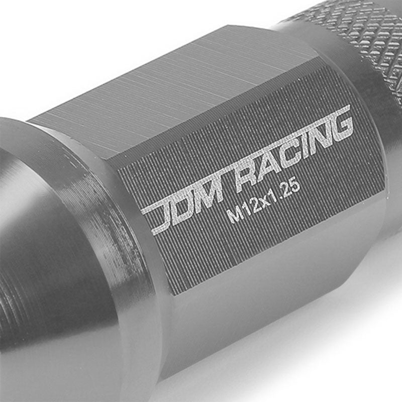 Gunmetal Aluminum M12x1.25 25MM OD Open Knurl Acorn Tuner 20x Conical Lug Nuts-Accessories-BuildFastCar