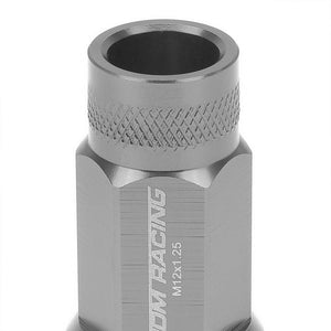 Gunmetal Aluminum M12x1.25 25MM OD Open Knurl Acorn Tuner 20x Conical Lug Nuts-Accessories-BuildFastCar