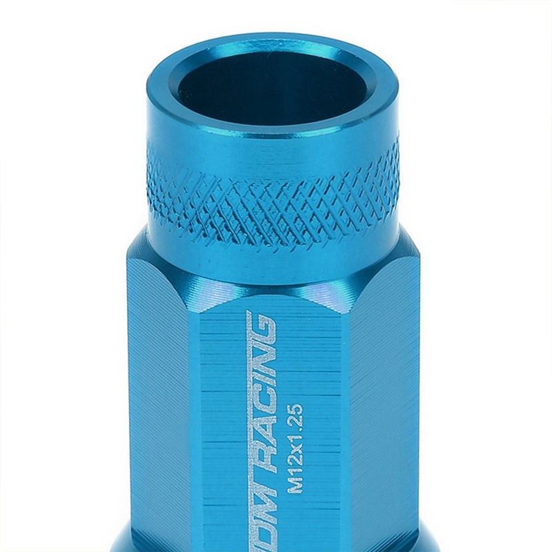 Light Blue Aluminum M12x1.25 25MM OD Open Knurl Acorn Tuner 20x Conical Lug Nuts-Accessories-BuildFastCar