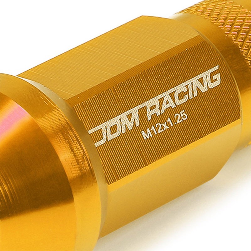 Orange Aluminum M12x1.25 25MM OD Open Knurl Top Acorn Tuner 20x Conical Lug Nuts-Accessories-BuildFastCar