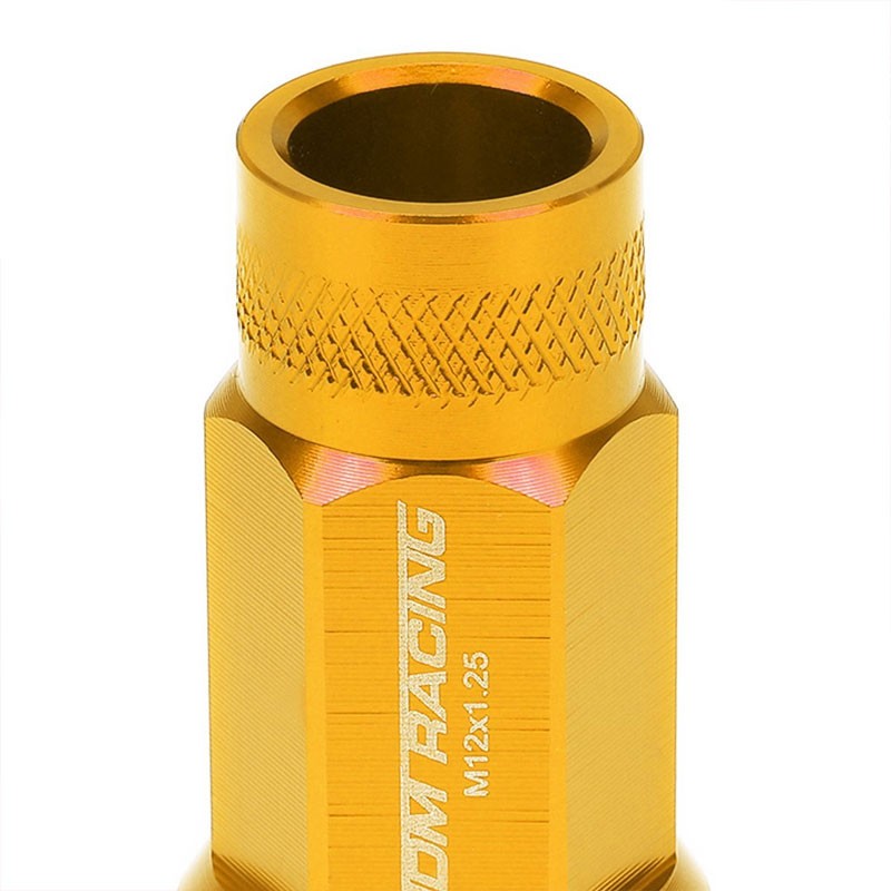 Orange Aluminum M12x1.25 25MM OD Open Knurl Top Acorn Tuner 20x Conical Lug Nuts-Accessories-BuildFastCar