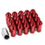 Red Aluminum M12x1.25 25MM OD Open Knurl Top Acorn Tuner 20x Conical Lug Nuts-Accessories-BuildFastCar