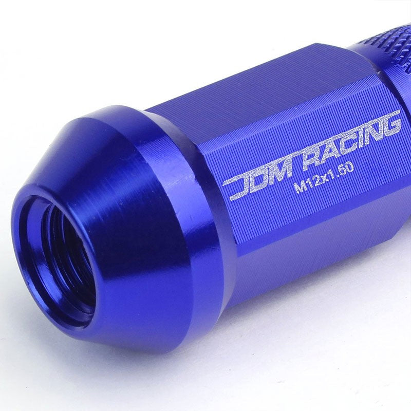 Blue Aluminum M12x1.50 25MM OD Open Knurl Top Acorn Tuner 20x Conical Lug Nuts-Accessories-BuildFastCar