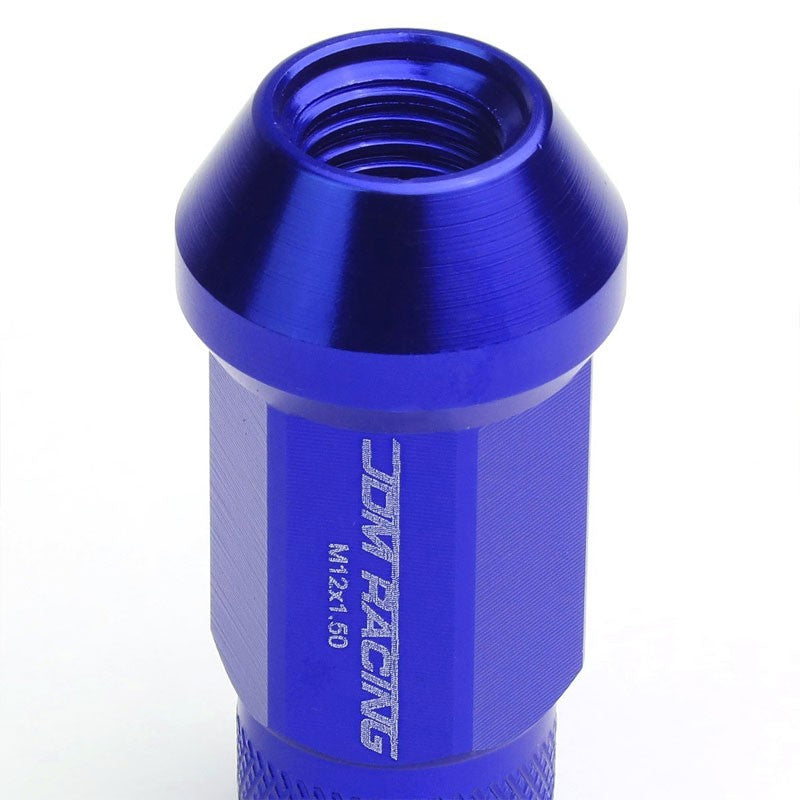 Blue Aluminum M12x1.50 25MM OD Open Knurl Top Acorn Tuner 20x Conical Lug Nuts-Accessories-BuildFastCar