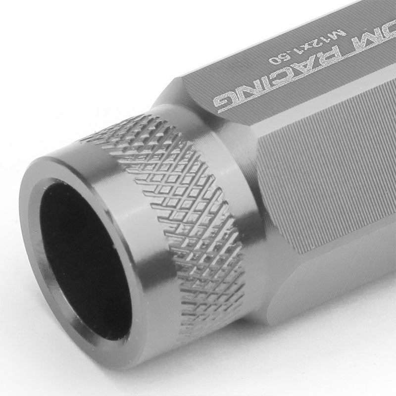 Gunmetal Aluminum M12x1.50 25MM OD Open Knurl Acorn Tuner 20x Conical Lug Nuts-Accessories-BuildFastCar