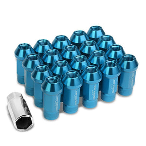 Light Blue Aluminum M12x1.50 25MM OD Open Knurl Acorn Tuner 20x Conical Lug Nuts-Accessories-BuildFastCar