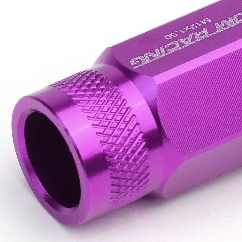 Purple Aluminum M12x1.50 25MM OD Open Knurl Top Acorn Tuner 20x Conical Lug Nuts-Accessories-BuildFastCar