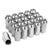 Silver Aluminum M12x1.50 25MM OD Open Knurl Top Acorn Tuner 20x Conical Lug Nuts-Accessories-BuildFastCar