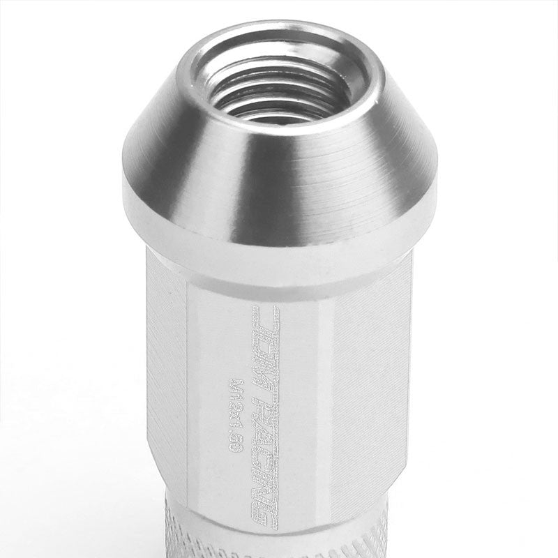 Silver Aluminum M12x1.50 25MM OD Open Knurl Top Acorn Tuner 20x Conical Lug Nuts-Accessories-BuildFastCar