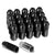 Black M12x1.25 23MM OD Open/Close Dual Thread Acorn Tuner 20x Conical Lug Nuts-Accessories-BuildFastCar