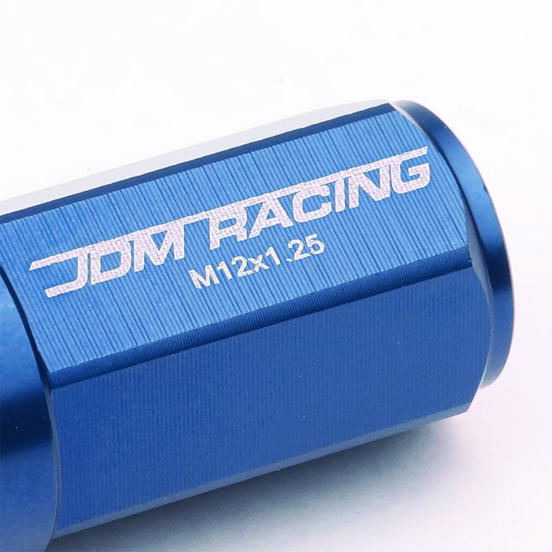 Blue M12x1.25 23MM OD Open/Close Dual Thread Acorn Tuner 20x Conical Lug Nuts-Accessories-BuildFastCar