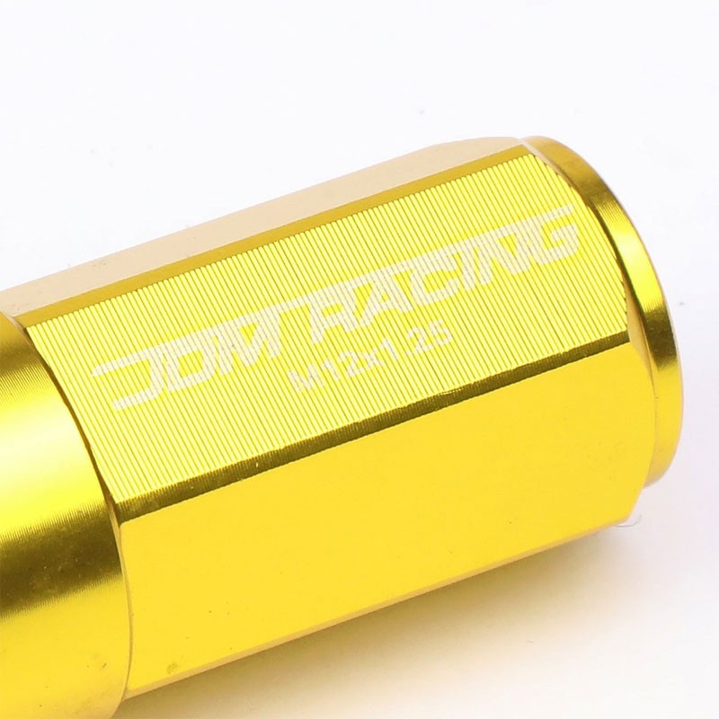 Gold M12x1.25 23MM OD Open/Close Dual Thread Acorn Tuner 20x Conical Lug Nuts-Accessories-BuildFastCar