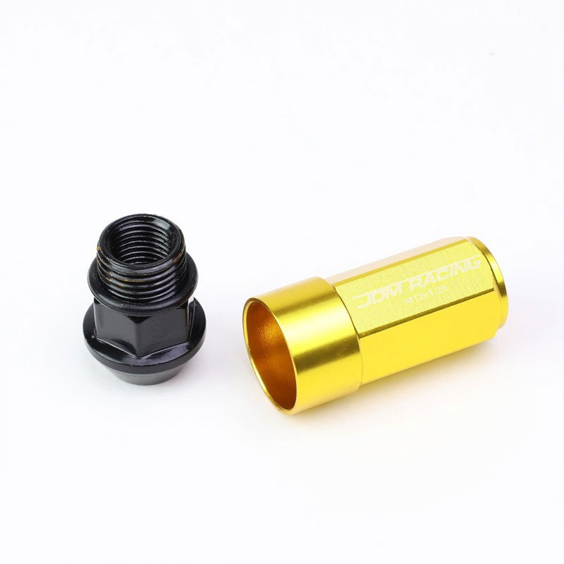 Gold M12x1.25 23MM OD Open/Close Dual Thread Acorn Tuner 20x Conical Lug Nuts-Accessories-BuildFastCar