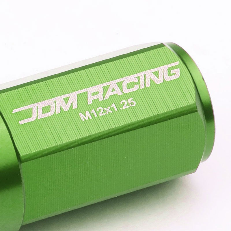 Green M12x1.25 23MM OD Open/Close Dual Thread Acorn Tuner 20x Conical Lug Nuts-Accessories-BuildFastCar