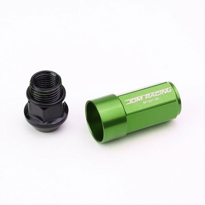 Green M12x1.25 23MM OD Open/Close Dual Thread Acorn Tuner 20x Conical Lug Nuts-Accessories-BuildFastCar
