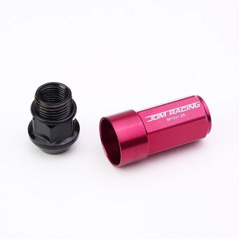 Pink M12x1.25 23MM OD Open/Close Dual Thread Acorn Tuner 20x Conical Lug Nuts-Accessories-BuildFastCar