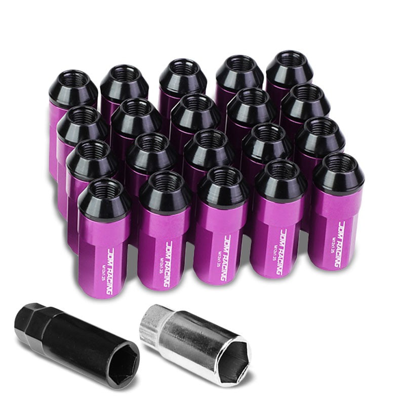 Purple M12x1.25 23MM OD Open/Close Dual Thread Acorn Tuner 20x Conical Lug Nuts-Accessories-BuildFastCar