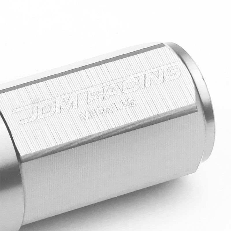 Silver M12x1.25 23MM OD Open/Close Dual Thread Acorn Tuner 20x Conical Lug Nuts-Accessories-BuildFastCar