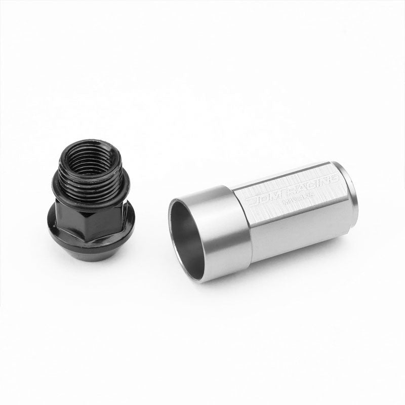 Silver M12x1.25 23MM OD Open/Close Dual Thread Acorn Tuner 20x Conical Lug Nuts-Accessories-BuildFastCar