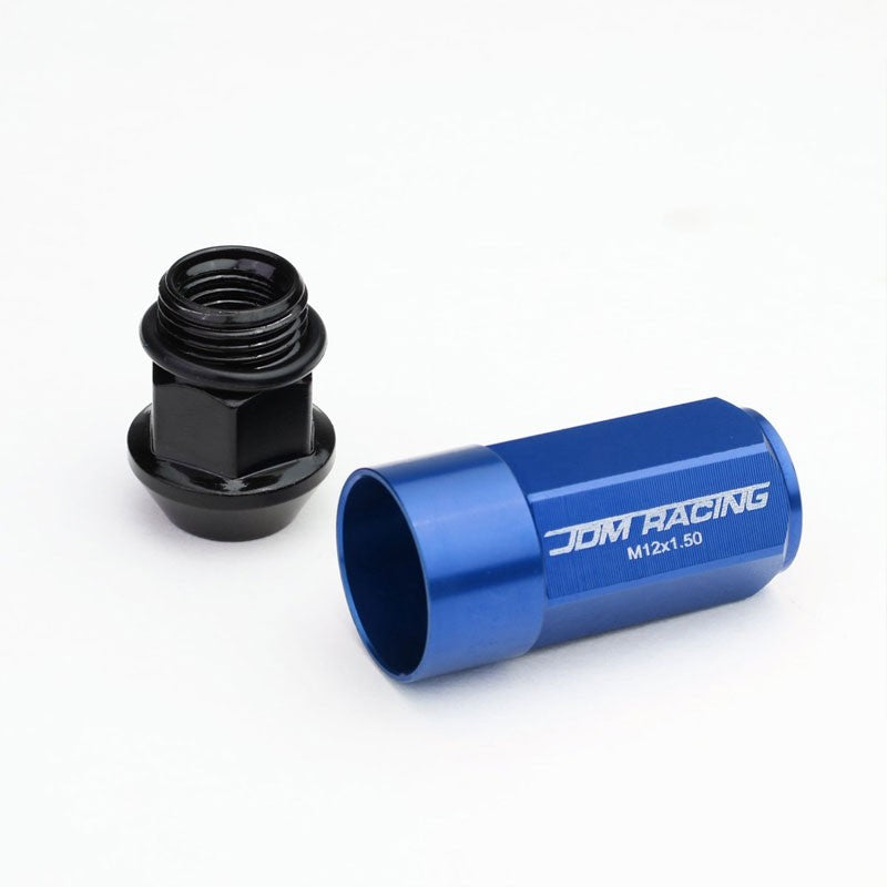 Blue M12x1.50 23MM OD Open/Close Dual Thread Acorn Tuner 20x Conical Lug Nuts-Accessories-BuildFastCar