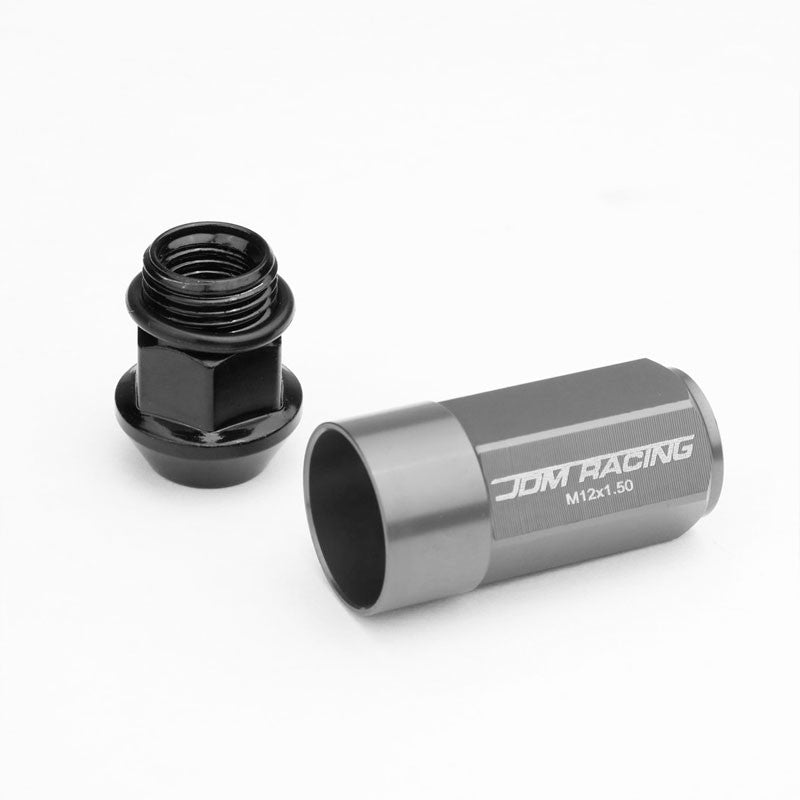 Gunmetal M12x1.50 23MM Open/Close Dual Thread Acorn Tuner 20x Conical Lug Nuts-Accessories-BuildFastCar
