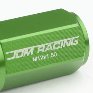 Green M12x1.50 23MM OD Open/Close Dual Thread Acorn Tuner 20x Conical Lug Nuts-Accessories-BuildFastCar