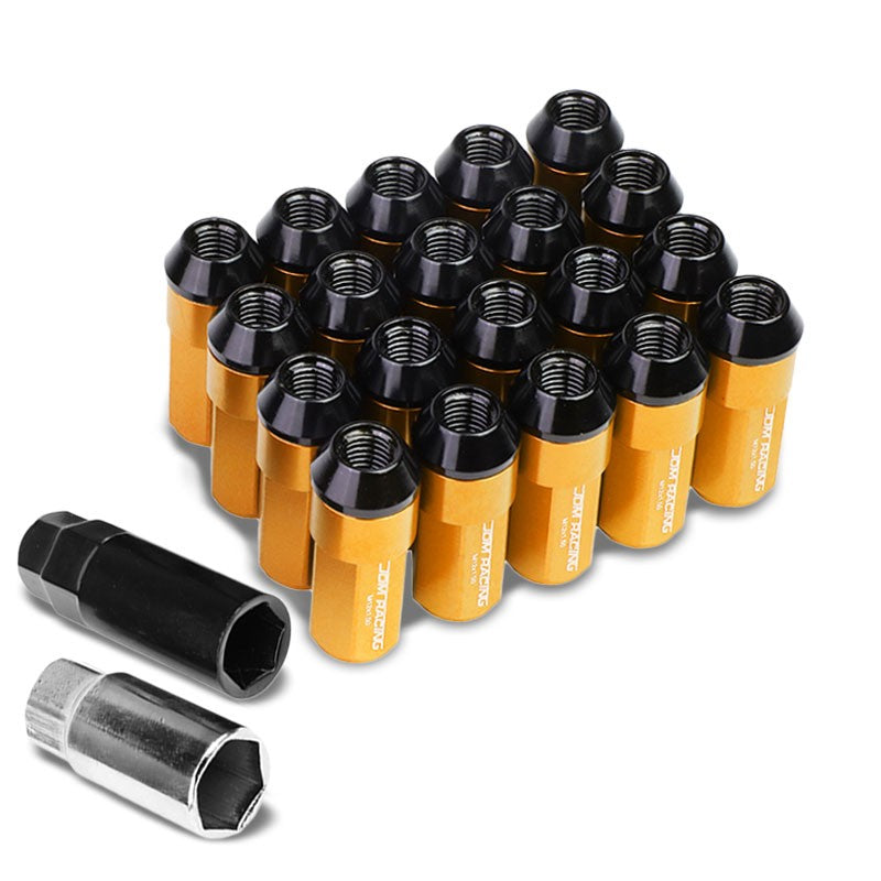 Orange M12x1.50 23MM OD Open/Close Dual Thread Acorn Tuner 20x Conical Lug Nuts-Accessories-BuildFastCar