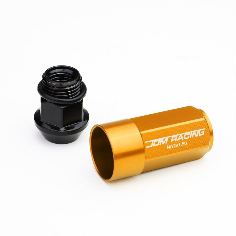 Orange M12x1.50 23MM OD Open/Close Dual Thread Acorn Tuner 20x Conical Lug Nuts-Accessories-BuildFastCar