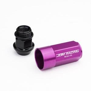 Purple M12x1.50 23MM OD Open/Close Dual Thread Acorn Tuner 20x Conical Lug Nuts-Accessories-BuildFastCar