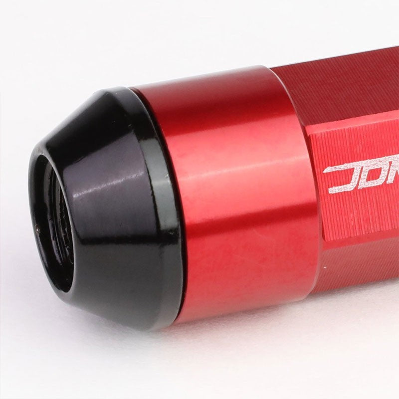 Red M12x1.50 23MM OD Open/Close Dual Thread Acorn Tuner 20x Conical Lug Nuts-Accessories-BuildFastCar