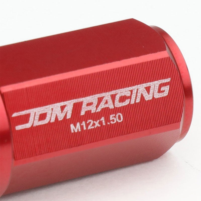 Red M12x1.50 23MM OD Open/Close Dual Thread Acorn Tuner 20x Conical Lug Nuts-Accessories-BuildFastCar