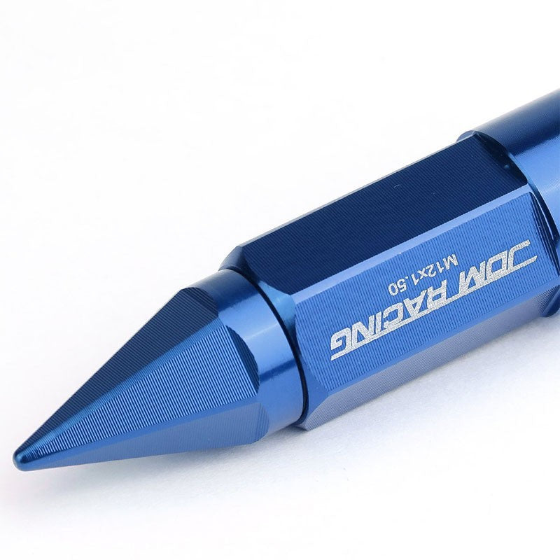 Blue M12x1.50 Dual Thread Acorn Tuner+Hexagon Spike Cap 20x Conical Lug Nuts-Accessories-BuildFastCar