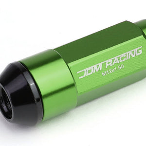 Green M12x1.50 Dual Thread Acorn Tuner+Hexagon Spike Cap 20x Conical Lug Nuts-Accessories-BuildFastCar