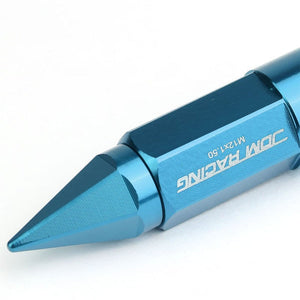 Light Blue M12x1.50 Dual Thread Acorn Tuner+Hex Spike Cap 20x Conical Lug Nuts-Accessories-BuildFastCar