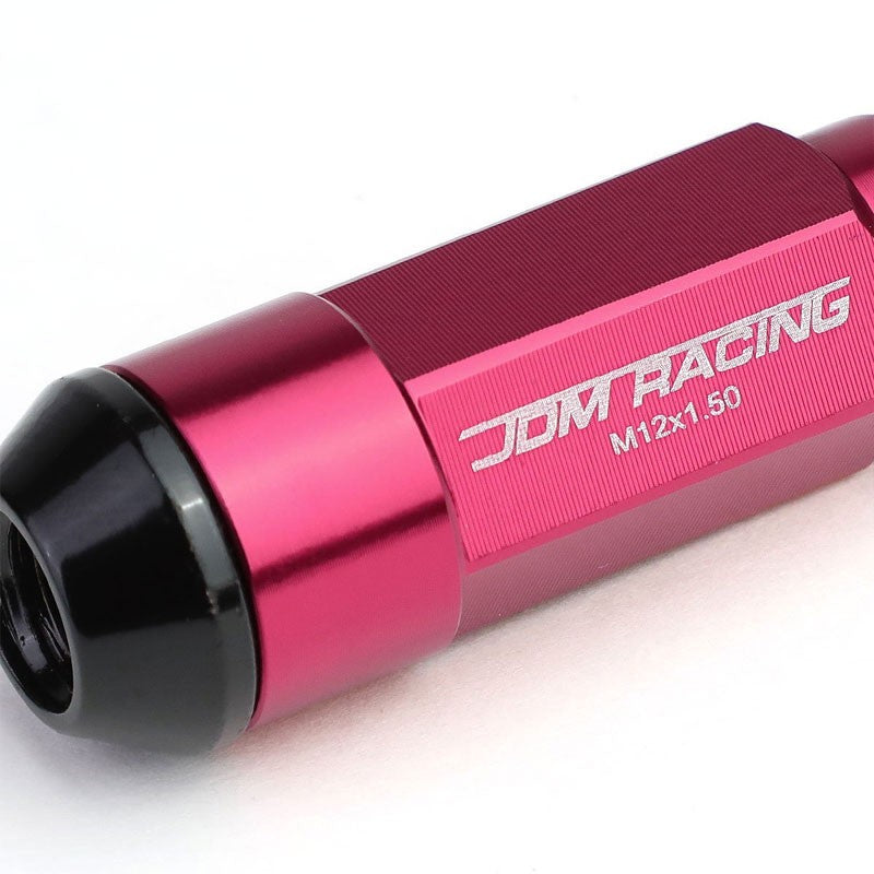Pink M12x1.50 Dual Thread Acorn Tuner+Hexagon Spike Cap 20x Conical Lug Nuts-Accessories-BuildFastCar
