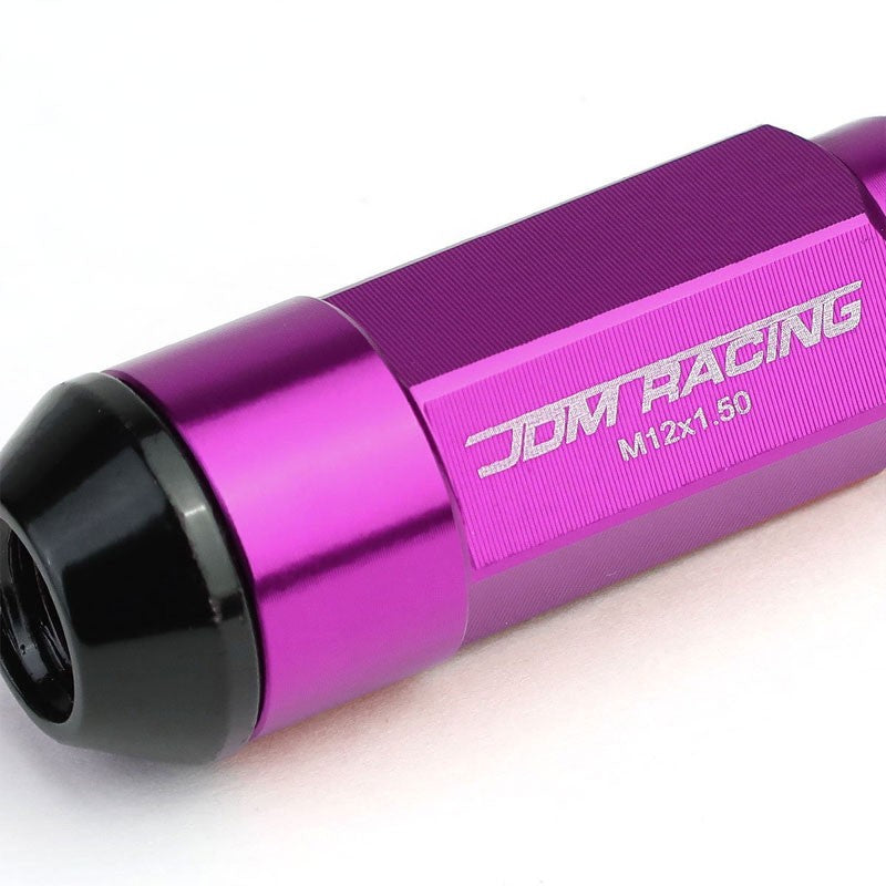 Purple M12x1.50 Dual Thread Acorn Tuner+Hexagon Spike Cap 20x Conical Lug Nuts-Accessories-BuildFastCar