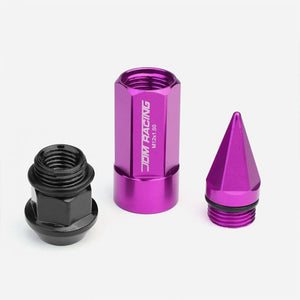 Purple M12x1.50 Dual Thread Acorn Tuner+Hexagon Spike Cap 20x Conical Lug Nuts-Accessories-BuildFastCar