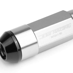 Silver M12x1.50 Dual Thread Acorn Tuner+Hexagon Spike Cap 20x Conical Lug Nuts-Accessories-BuildFastCar
