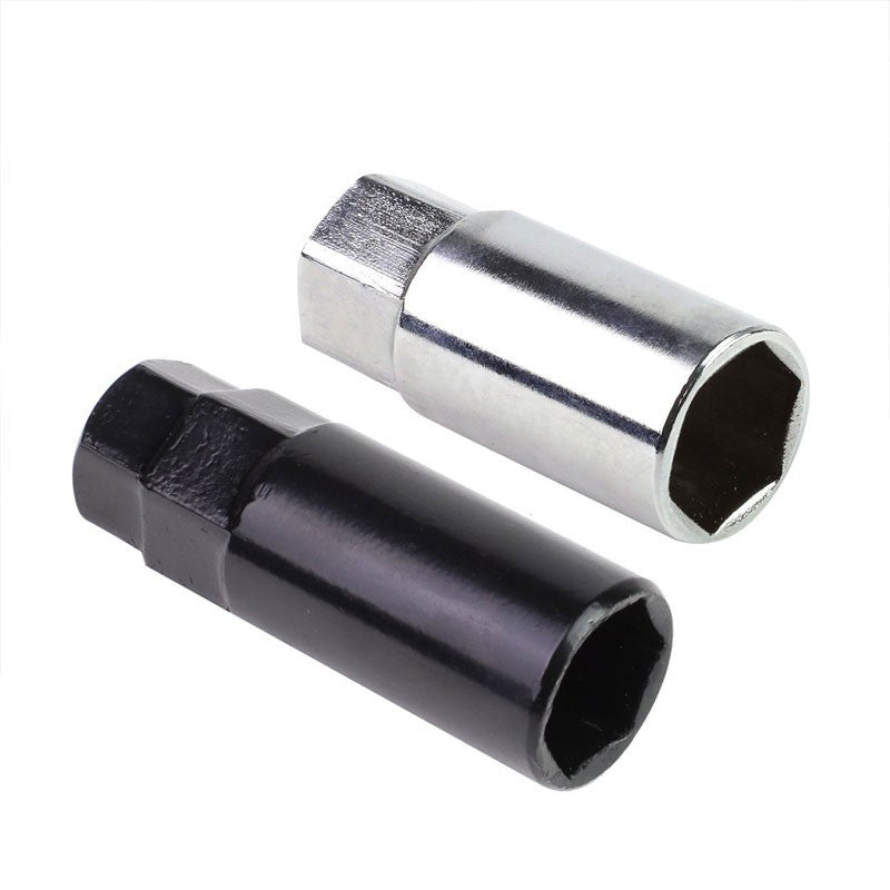Silver M12x1.50 Dual Thread Acorn Tuner+Hexagon Spike Cap 20x Conical Lug Nuts-Accessories-BuildFastCar
