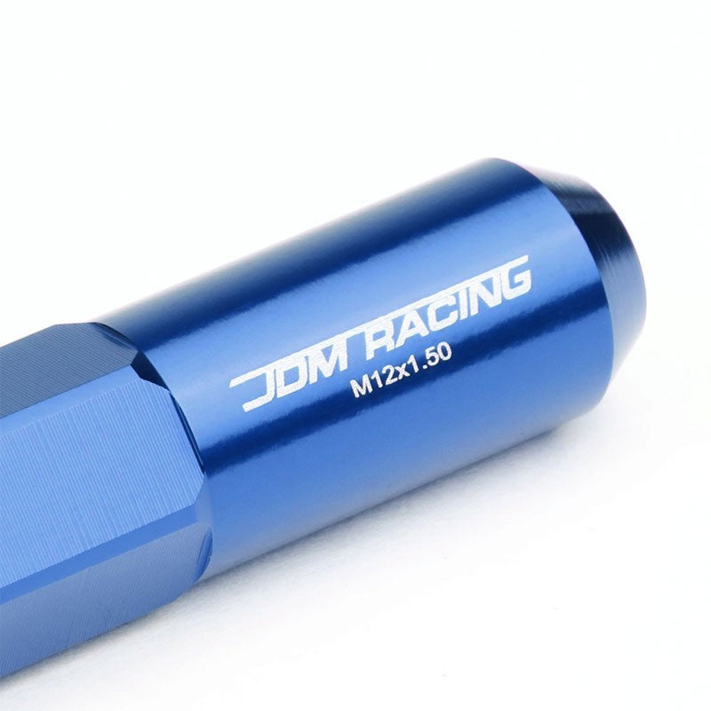 Blue M12x1.50 Open/Close End Acorn Tuner+Round Spike Cap 20x Conical Lug Nuts-Accessories-BuildFastCar