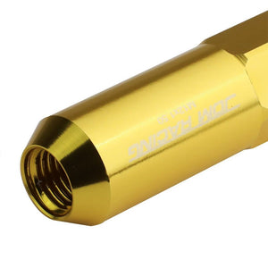 Gold M12x1.50 Open/Close End Acorn Tuner+Round Spike Cap 20x Conical Lug Nuts-Accessories-BuildFastCar