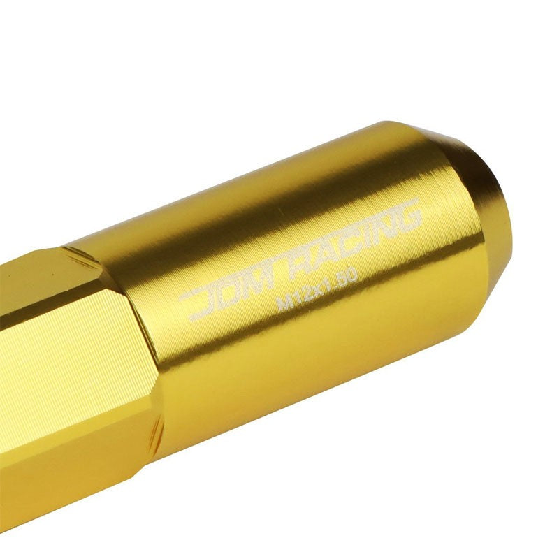 Gold M12x1.50 Open/Close End Acorn Tuner+Round Spike Cap 20x Conical Lug Nuts-Accessories-BuildFastCar