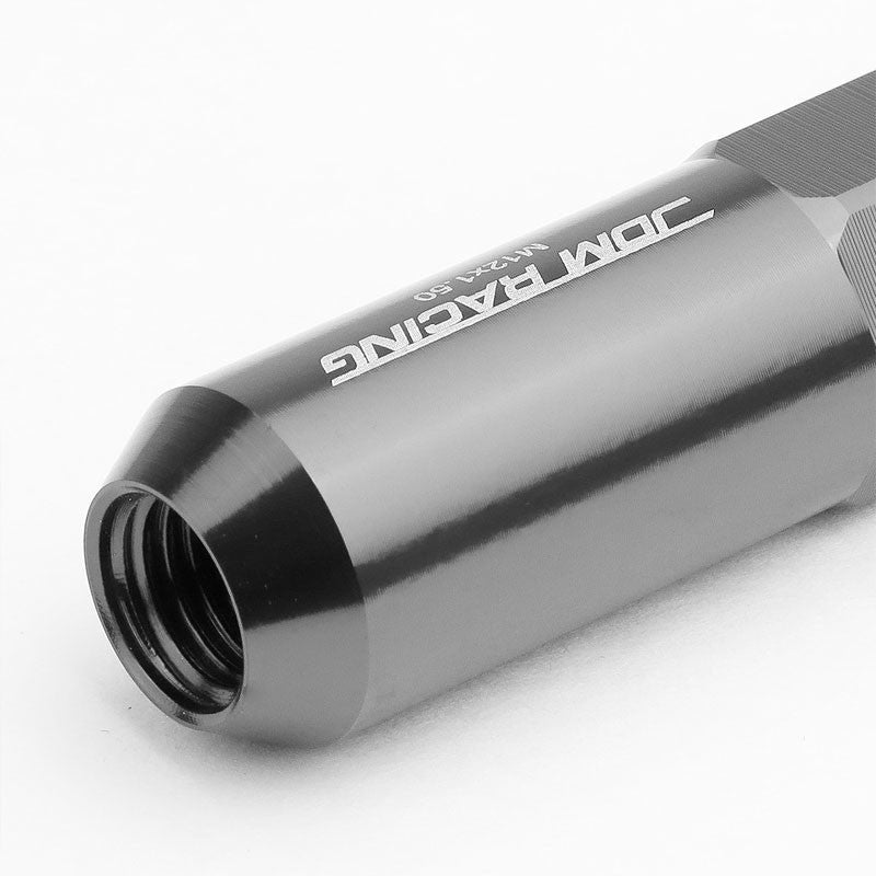 Gunmetal M12x1.50 Open/Close Acorn Tuner+Round Spike Cap 20x Conical Lug Nuts-Accessories-BuildFastCar