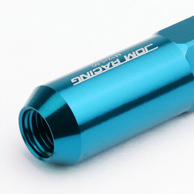 Light Blue M12x1.50 Open/Close Acorn Tuner+Round Spike Cap 20x Conical Lug Nuts-Accessories-BuildFastCar