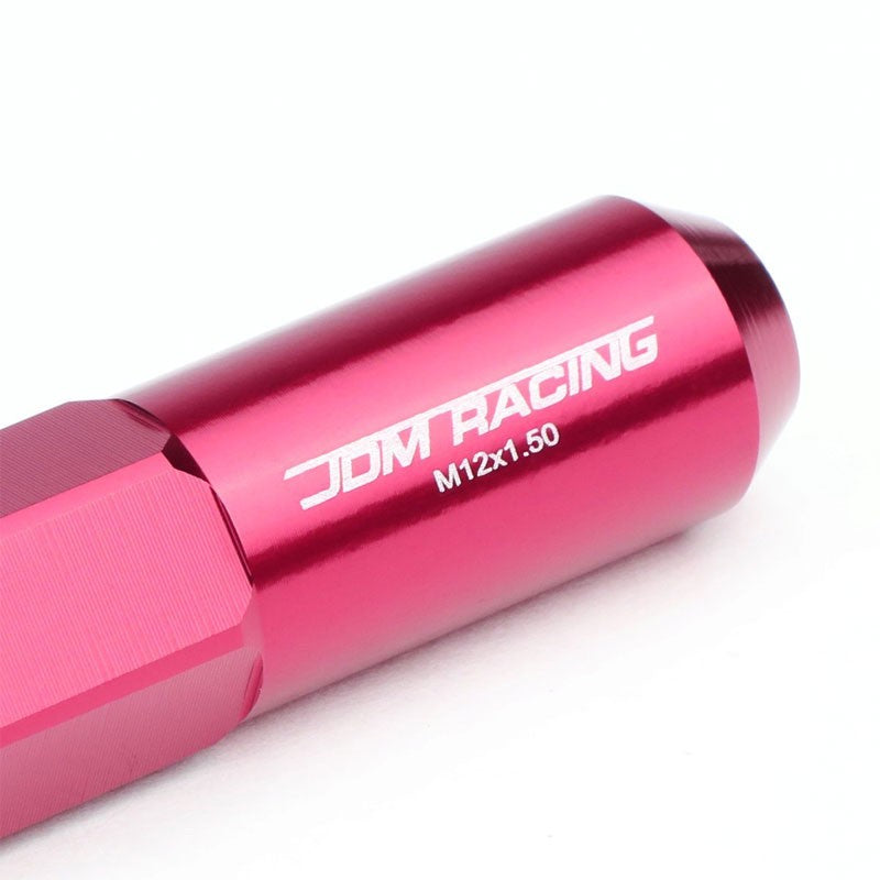 Pink M12x1.50 Open/Close End Acorn Tuner+Round Spike Cap 20x Conical Lug Nuts-Accessories-BuildFastCar