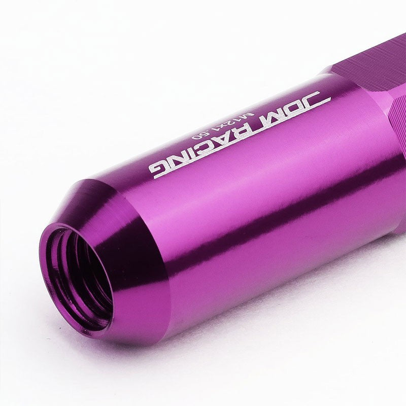 Purple M12x1.50 Open/Close End Acorn Tuner+Round Spike Cap 20x Conical Lug Nuts-Accessories-BuildFastCar