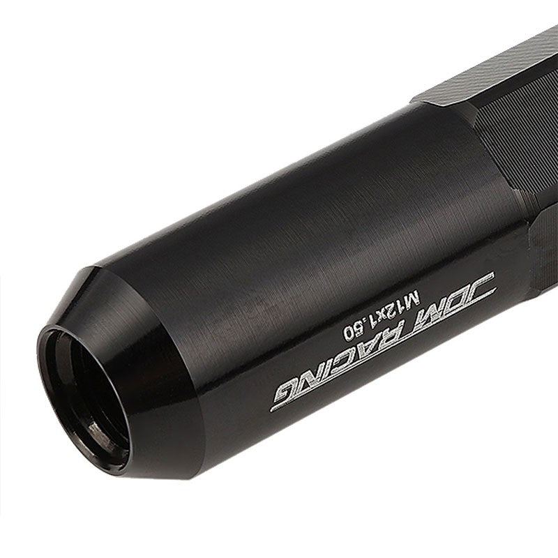 Black Aluminum M12x1.50 Open/Close Acorn Tuner+Spike Cap 20x Conical Lug Nuts-Accessories-BuildFastCar