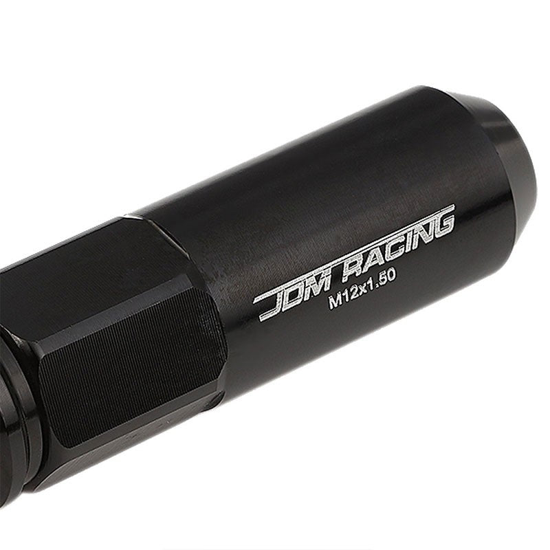 Black Aluminum M12x1.50 Open/Close Acorn Tuner+Spike Cap 20x Conical Lug Nuts-Accessories-BuildFastCar
