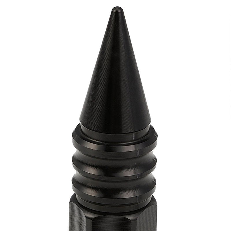 Black Aluminum M12x1.50 Open/Close Acorn Tuner+Spike Cap 20x Conical Lug Nuts-Accessories-BuildFastCar