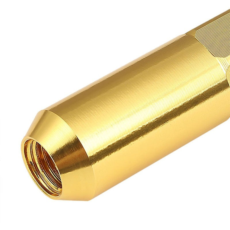 Gold Aluminum M12x1.50 Open/Close End Acorn Tuner+Spike Cap 20x Conical Lug Nuts-Accessories-BuildFastCar